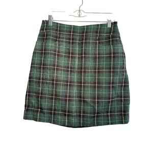 Merona wool plaid skirt womens 4 twee‎ academia preppy clueless kawaii y2k